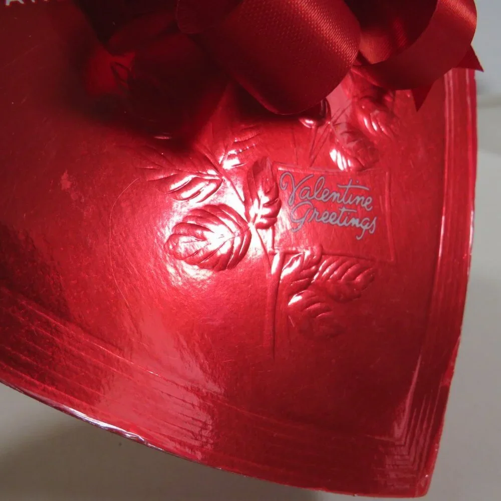 Red Candy Box Heart Gift Box with Bow & Tissue (EMPTY)